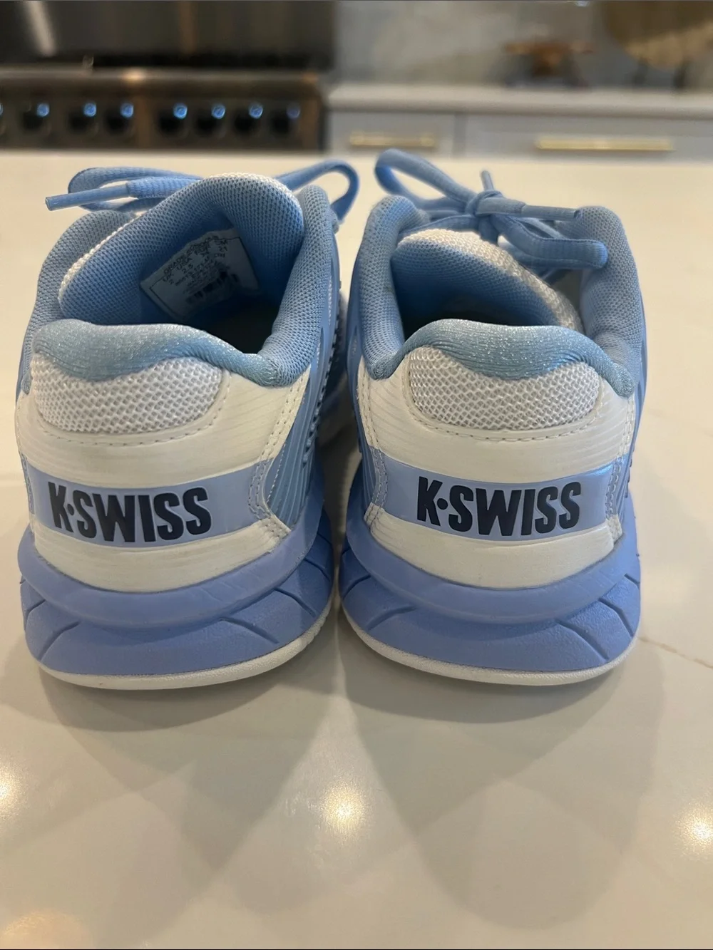 K-Swiss Kids Light Blue and White Hypercourt Tennis Shoes